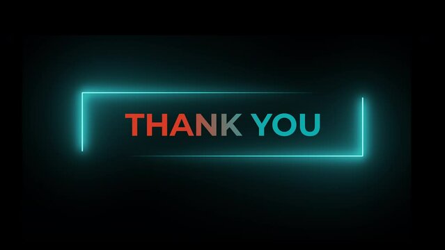 Thank you text animation and glow shap round 4K Video