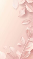 Pastel Leaves in Soft Minimalist Display. Background for Instagram Story, Banner