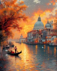 Fotobehang Gondola rise in Venice Italy Wallpaper © Wipada