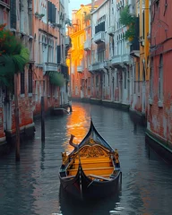 Behangcirkel Gondola rise in Venice Italy Wallpaper © Wipada
