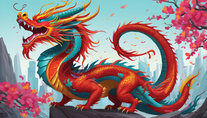 chinese dragon on the roof