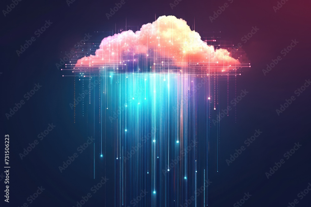 Poster cloud computing technology concept. abstract cloud computing background.