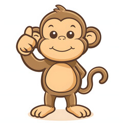 Fototapeta premium 猿がthumbs up, いいねと親指を立ててgoodポーズしているイラスト