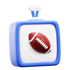 3D American Football TV Live Rugby Icon