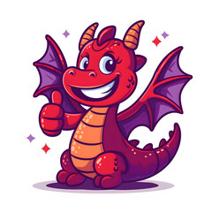 恐竜がthumbs up, いいねと親指を立ててgoodポーズしているイラスト