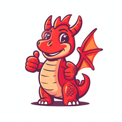 恐竜がthumbs up, いいねと親指を立ててgoodポーズしているイラスト