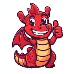 恐竜がthumbs up, いいねと親指を立ててgoodポーズしているイラスト