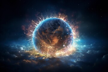 Obraz premium earth in space with generative ai