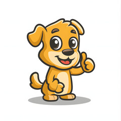 犬がthumbs up, いいねと親指を立ててgoodポーズしているイラスト