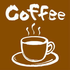 筆で手描きしたCoffeeの文字とイラスト