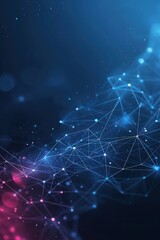 Abstract technology background with connecting dots and lines. Big data visualization.