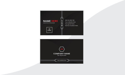 Double-sided Horizontal Vector Black White Minimalist modern creative simple vector design Vector illustration Luxury red New visiting card  Business Card Design.