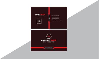 Double-sided Horizontal Vector Black White Minimalist modern creative simple vector design Vector illustration Luxury red New visiting card  Business Card Design.