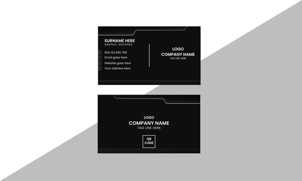 Double-sided Horizontal Vector Black White Minimalist modern creative simple vector design Vector illustration Luxury red New visiting card  Business Card Design.