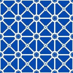 Illustration of a white and blue kaleidoscopic background