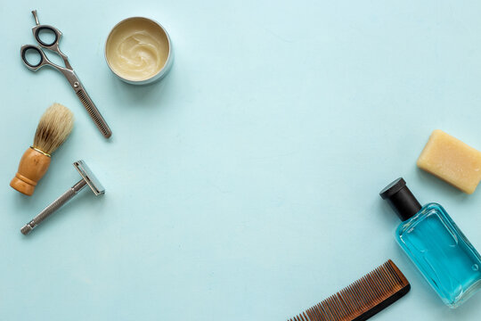 Frame of male accessories for shaving and cosmetic beauty products