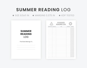 Reading Log Printable With Summary | Printable Summer Reading Log | Homeschool Reading Log Book | Reading Tracker Journal 