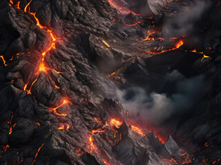 Volcanic Inferno Mountains Ablaze with Lava and Fire An Apocalyptic Odyssey