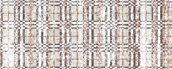 Modern vintage effect fabric texture print rug tye die retro rug, flooring, weaving pattern Plaid check design for carpet,  blanket digital weaving Ikat boho vintage vintage decor textile design .