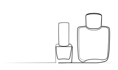 continuous drawing of perfume in one line. illustration