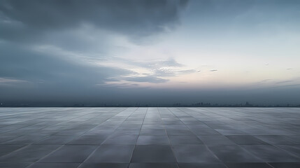 Fototapeta na wymiar Empty concrete floor, universal minimalist background for presentations