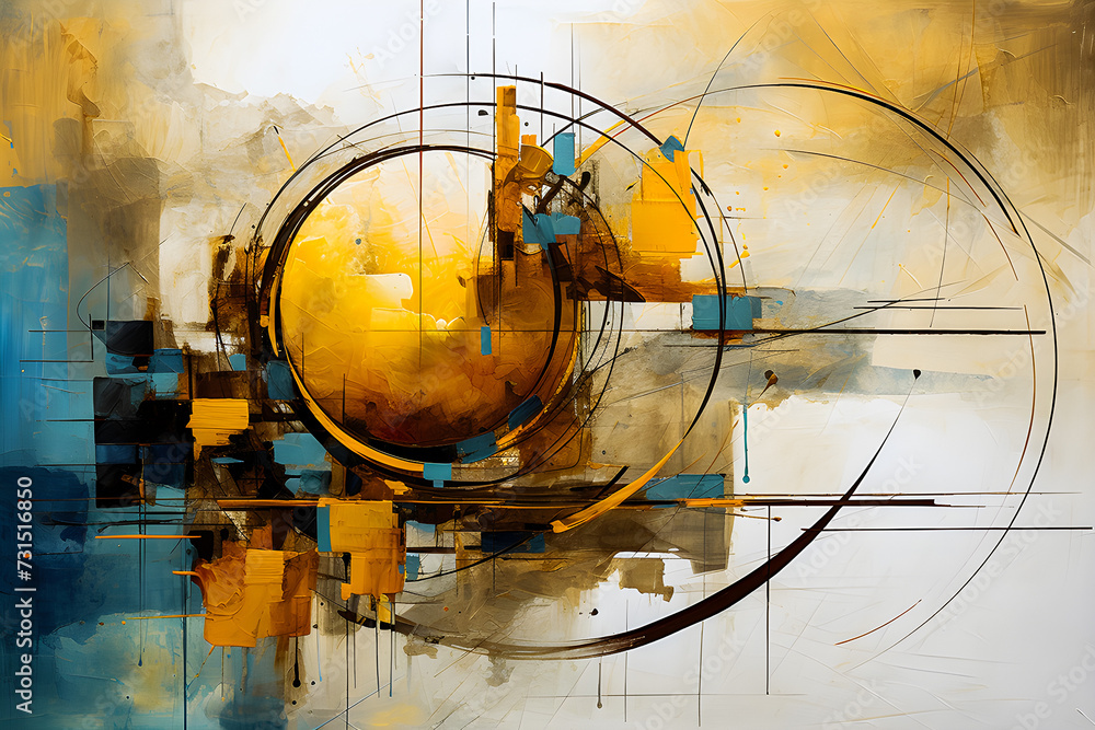 Poster 3d rendering of an abstract composition. geometric shapes for presentation or product layout, genera