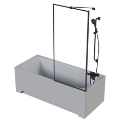 bathtub isolated on a white background, 3D illustration, and a CG render