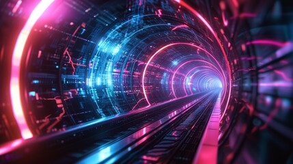 Futuristic background portal tunnel