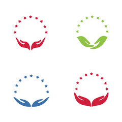 Circle logo template. Hand icon design