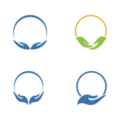 Circle logo template. Hand icon design