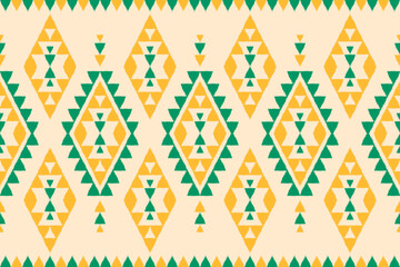 Carpet ethnic ikat pattern art. Geometric ethnic ikat seamless pattern in tribal. Mexican style. Design for background, wallpaper, illustration, fabric, clothing, carpet, textile, batik, embroidery.