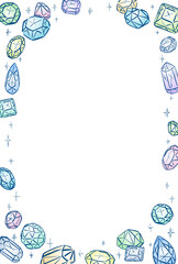 シンプルな宝石のフレーム　カラー　縦