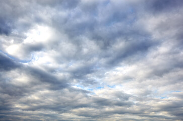 Abstract image of blurred sky. Blue sky background with cumulus clouds