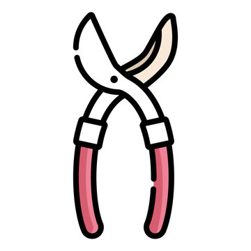 recommend clip art:  Pruners color icon vector isolated symbol illustration