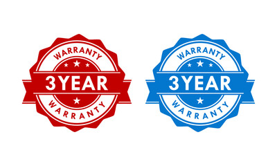 3 years and lifetime warranty label template illustration