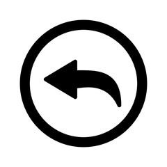 Vector solid black icon for go back