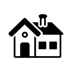Vector solid black icon for house
