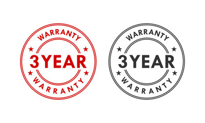 3 years and lifetime warranty label template illustration