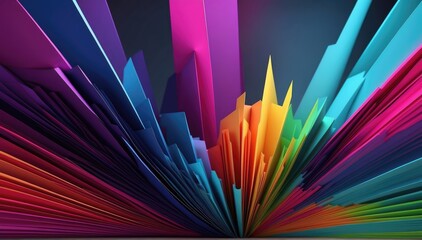 A stunning 3D rendering of an abstract multicolor spectrum
