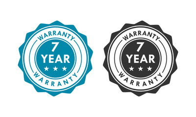 7 years and lifetime warranty label template illustration