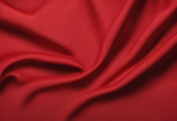 Obraz premium Luxury red satin fabric cloth abstract background, Red fabric texture background
