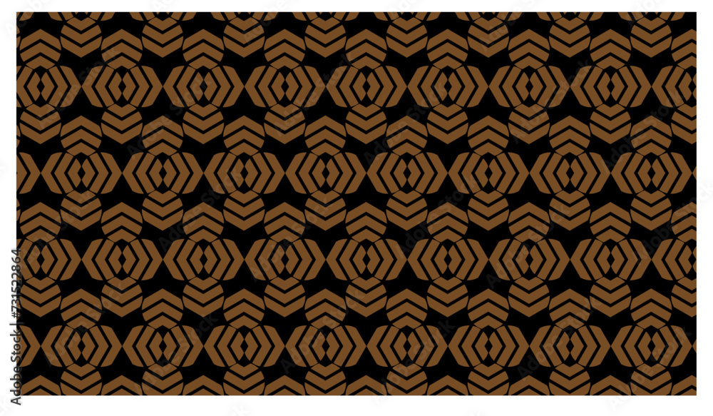 Poster brown geometric tribal pattern: abstract seamless vector background with repeating shapes for textil