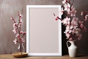 blank white mockup lying in spring atmosphere professional photography