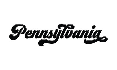 Pennsylvania hand lettering design calligraphy vector, Pennsylvania text vector trendy typography design