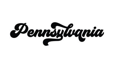 Pennsylvania hand lettering design calligraphy vector, Pennsylvania text vector trendy typography design