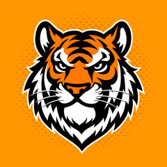 Simple tiger head  sport logo design