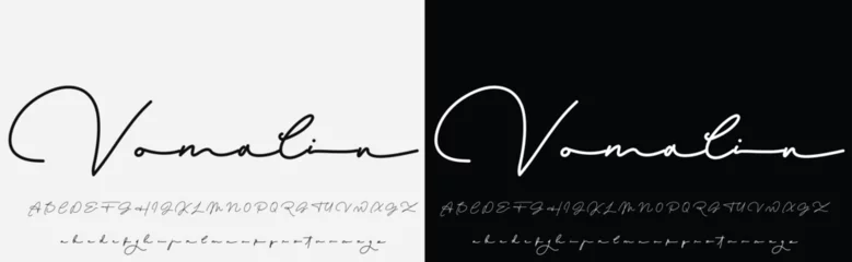 Fotobehang signature Font Calligraphy Logotype Script Brush Font Type Font lettering handwritten © work