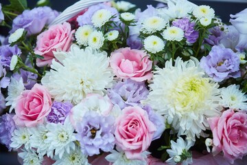 A beautiful bouquet from a florist of flowers of different colors