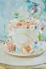 A beautiful cake for a small child. Birthday or other children's party