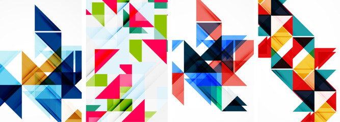 Obraz premium Triangle poster set for wallpaper, business card, cover, poster, banner, brochure, header, website
